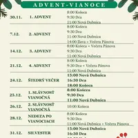 Advent - Vianoce - Nový rok 2026