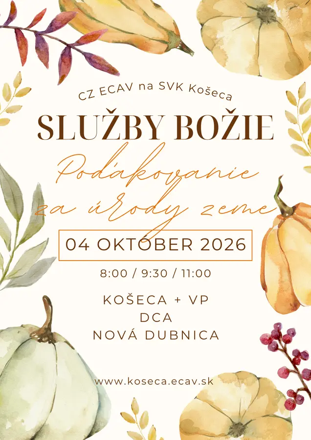 Poďakovanie za úrody zeme 04.10.2026