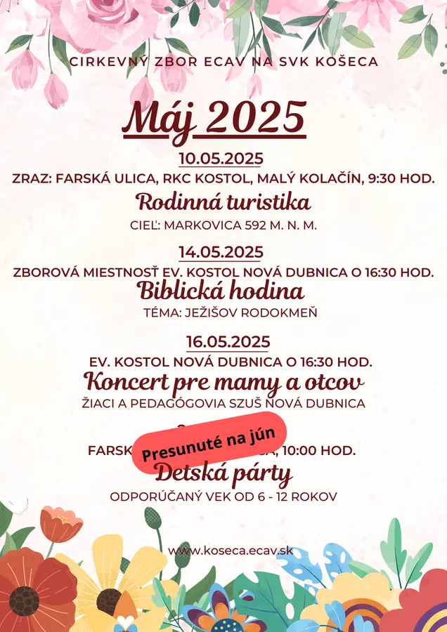 Aktivity Máj 2025
