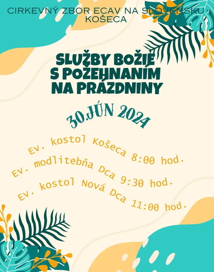 Služby Božie s požehnaním na prázdniny 30.6.2024