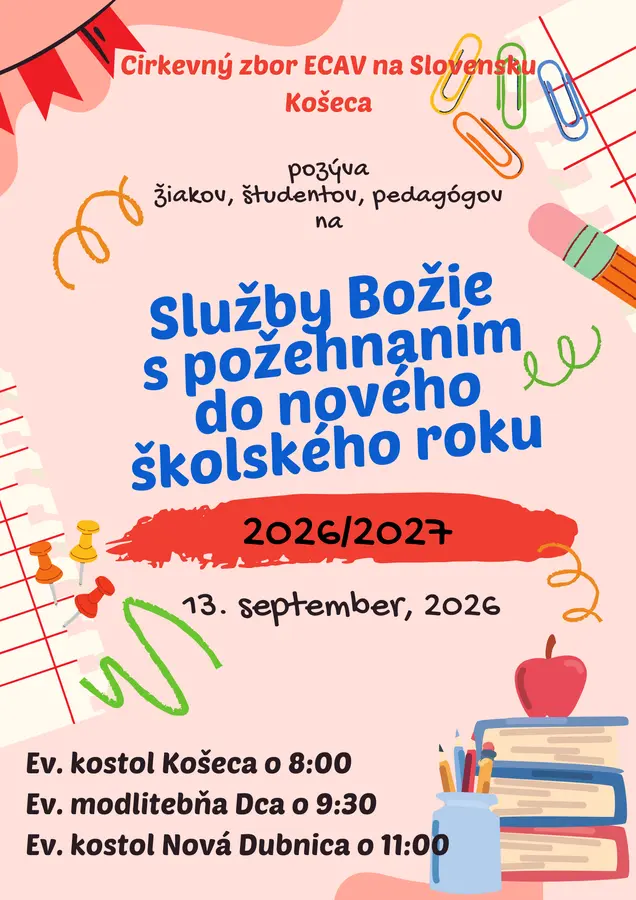 Služby Božie s požehnaním do nového školského roku 2026/2027